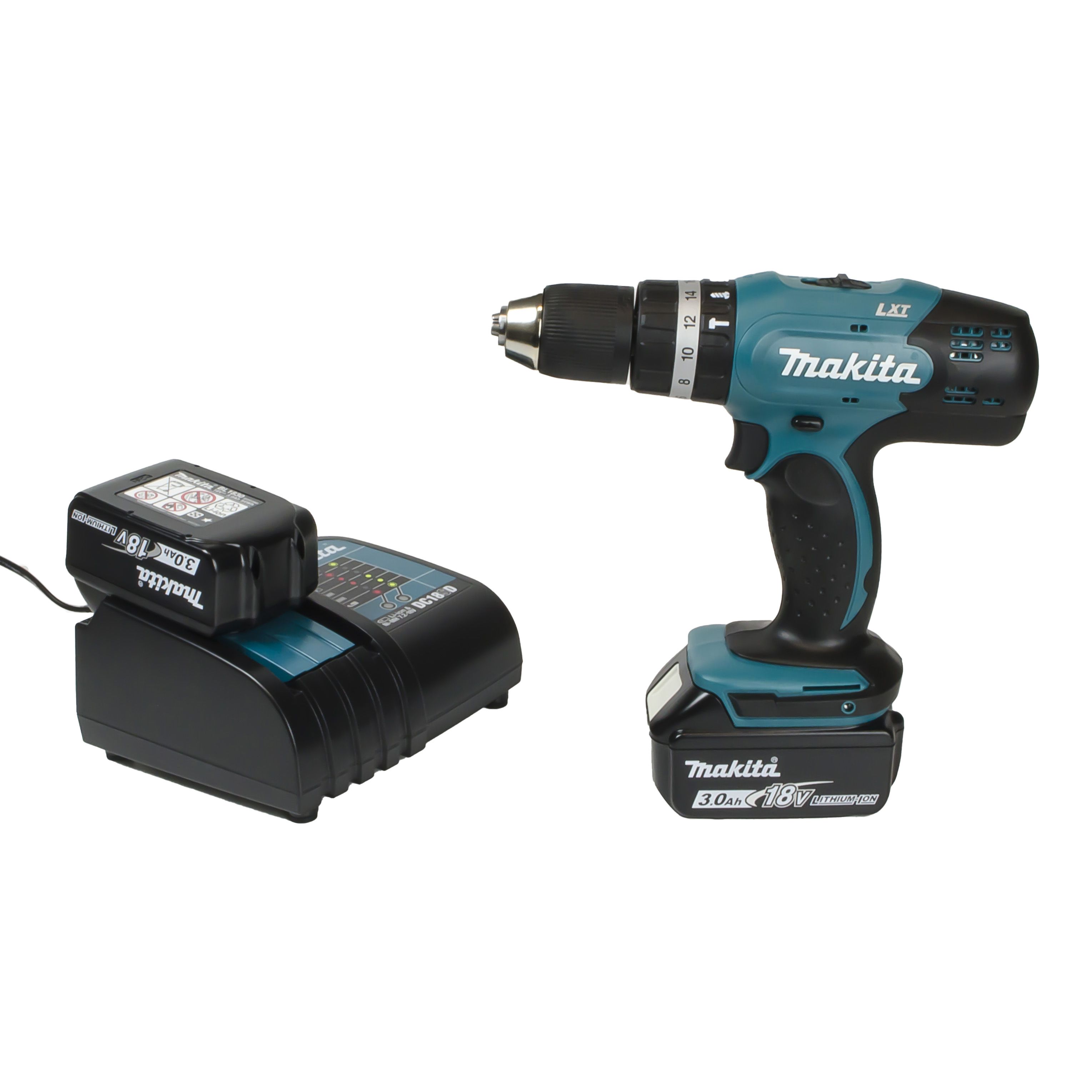 Makita 18V Li-ion Brushed Cordless Combi drill (2 x 3Ah) - DHP453F001