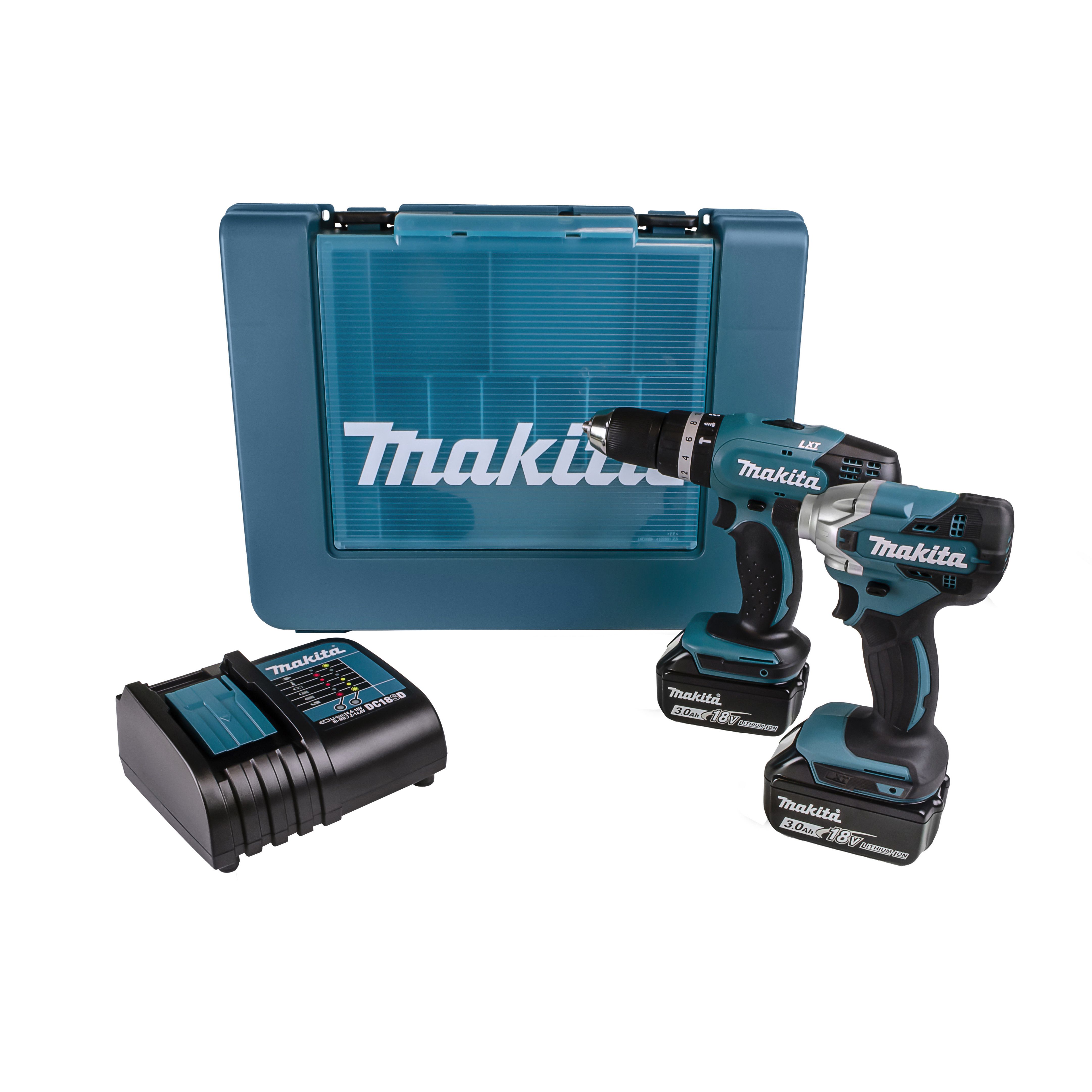 Makita 18v combi drill and impact driver set b&q discount