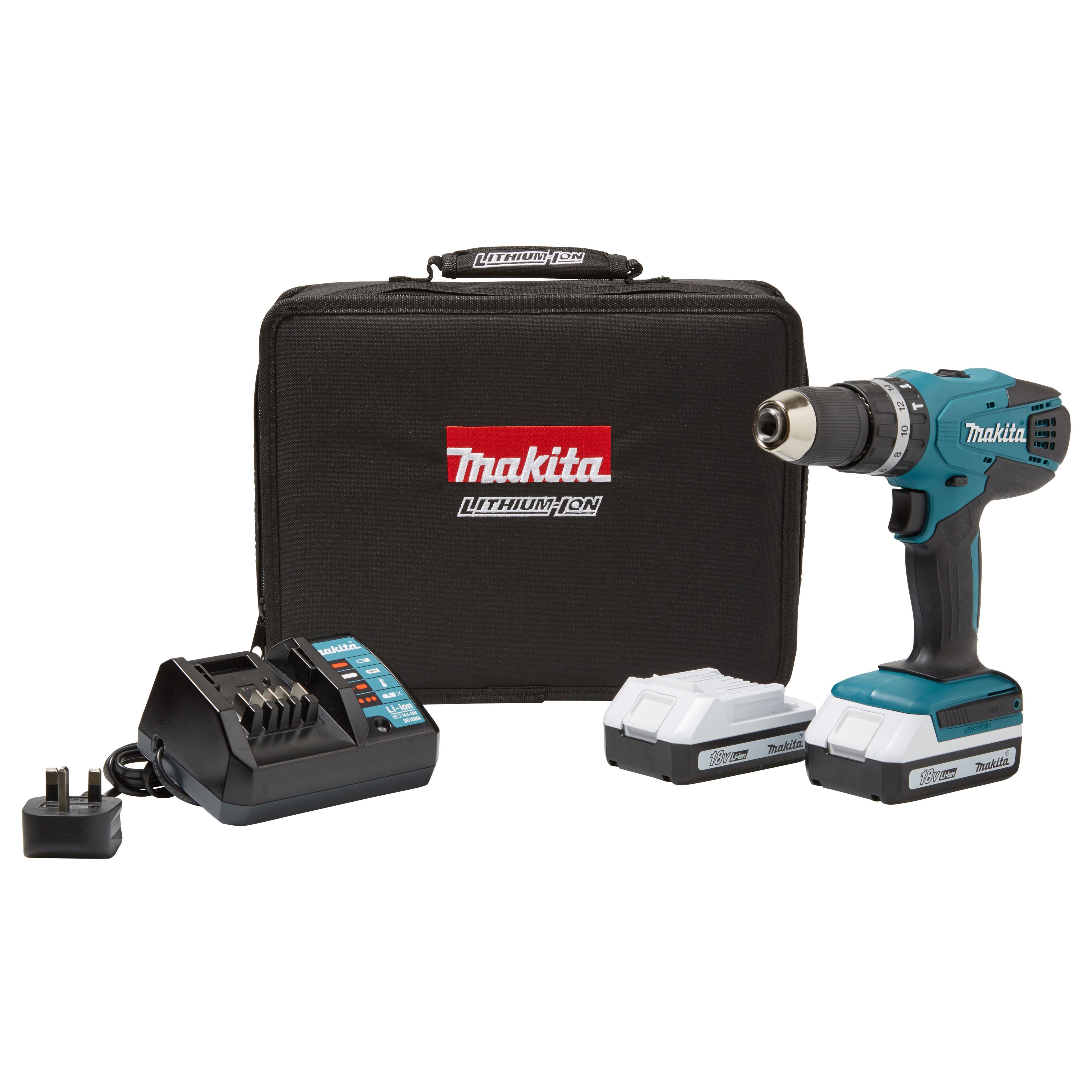 Makita G-Series 18V Li-ion Brushed Cordless Combi drill (2 x 1.5Ah) - HP457DWEX2