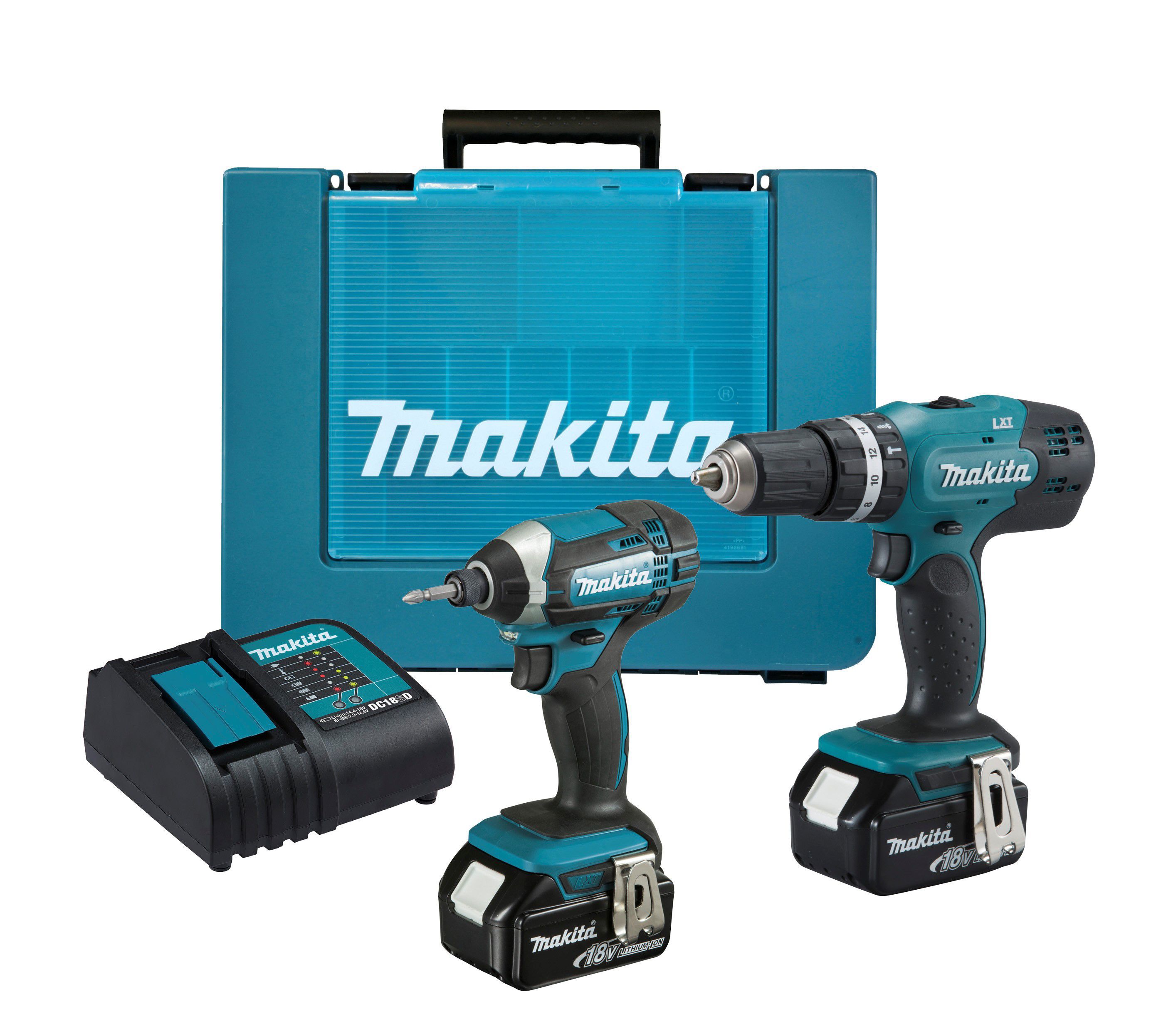 Makita 18v combi drill and outlet impact driver set b&q