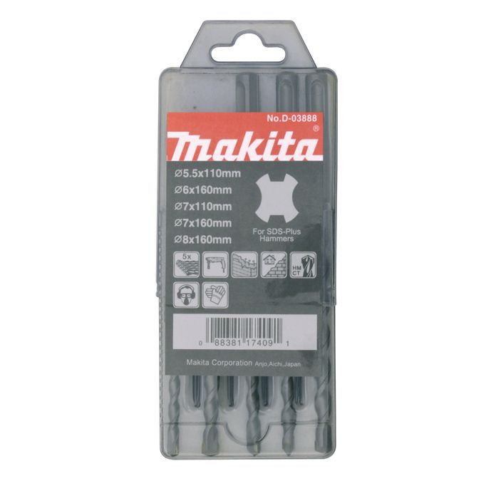 Makita SDS plus Mixed Drill bit set (5 piece) - D-03888