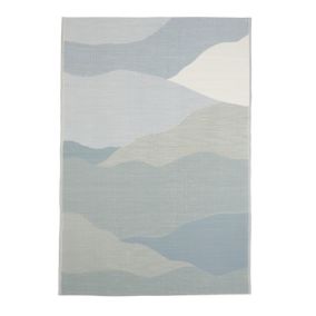 Malaita Abstract landscape Blue & grey Reversible Outdoor Rug 230cmx160cm