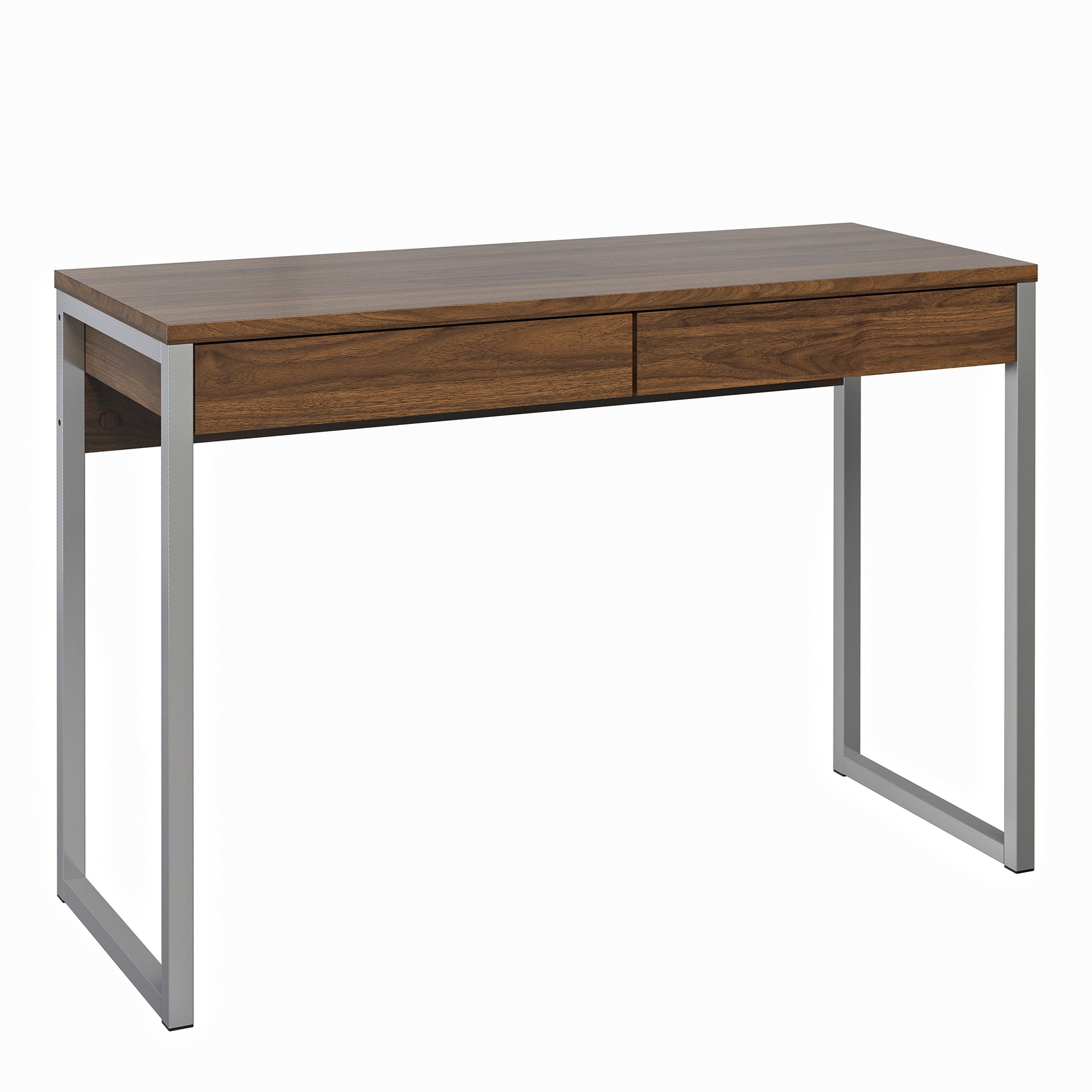 Mali Matt walnut effect 2 drawer Desk (H)765mm (W)1016mm (D)400mm