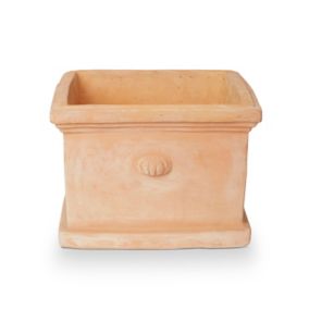 Mali White washed Terracotta Square Plant pot (Dia)35cm