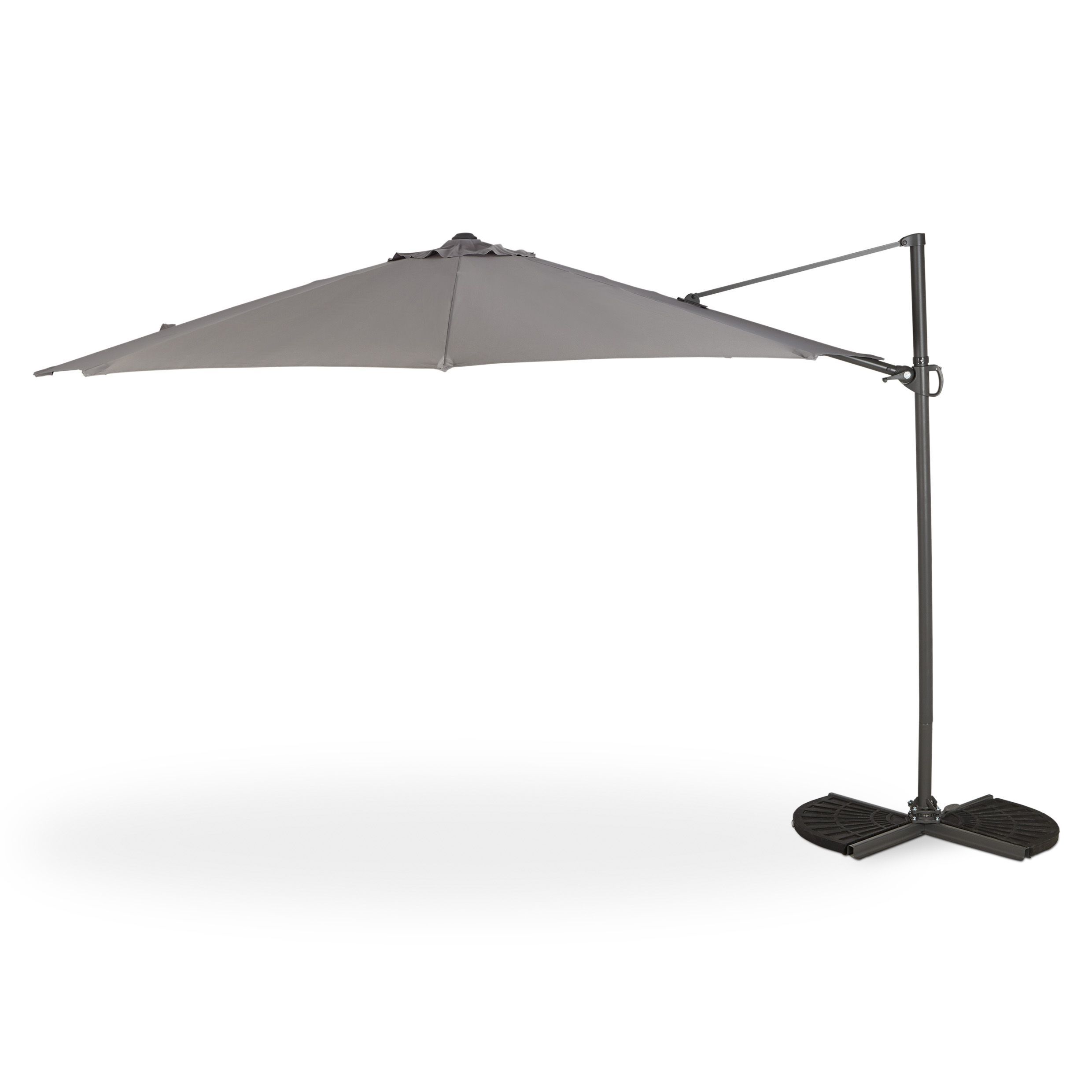 Mallorca 3.46m 3.46m Grey Overhanging parasol DIY at B&Q