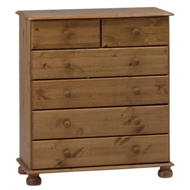 Malmo Stained Pine 6 Drawer Chest (H)901mm (W)823mm (D)383mm | DIY at B&Q