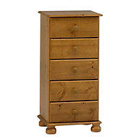 Malmo Stained Pine effect Pine 5 Drawer 2 over 4 Chest of drawers (H)901mm (W)441mm (D)383mm