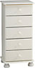 Malmo Stained White Pine 5 Drawer 2 over 4 Chest of drawers (H)901mm (W)441mm (D)383mm