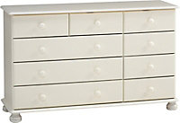 Malmo Stained White Pine 7 Drawer Chest of drawers (H)741mm (W)1206mm (D)383mm