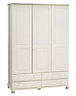 Malmo White 4 Drawer Triple Wardrobe (H)1853mm (W)1296mm (D)570mm