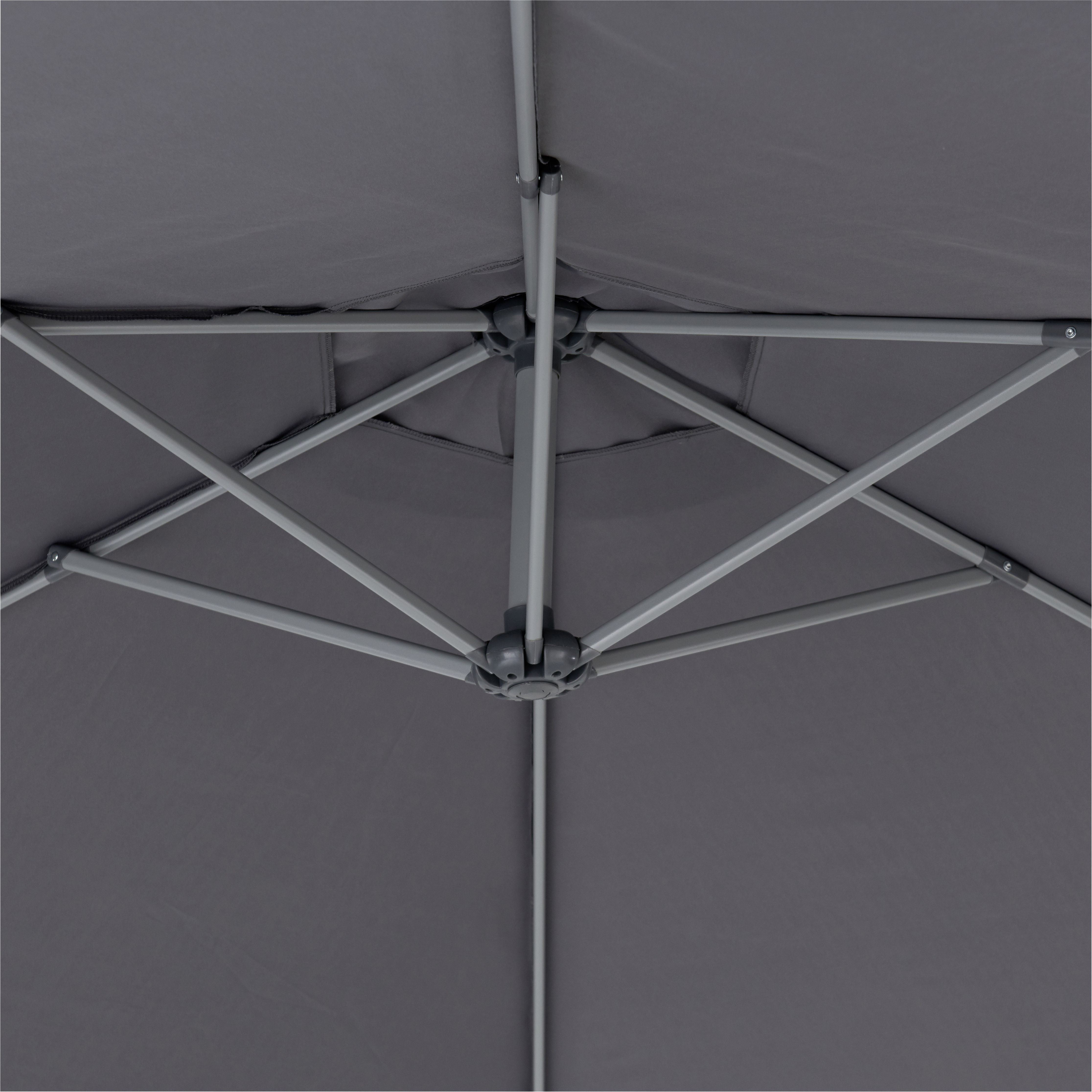 Malta (H) 2.53m Steel grey Overhanging parasol