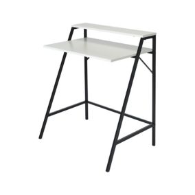 Manera Matt white Two shelf Desk (H)840mm (W)740mm (D)515mm