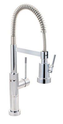 Manhattan Chrome effect Kitchen Spring neck Tap