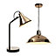 Manison modern Polished Matt copper effect Halogen Table lamp