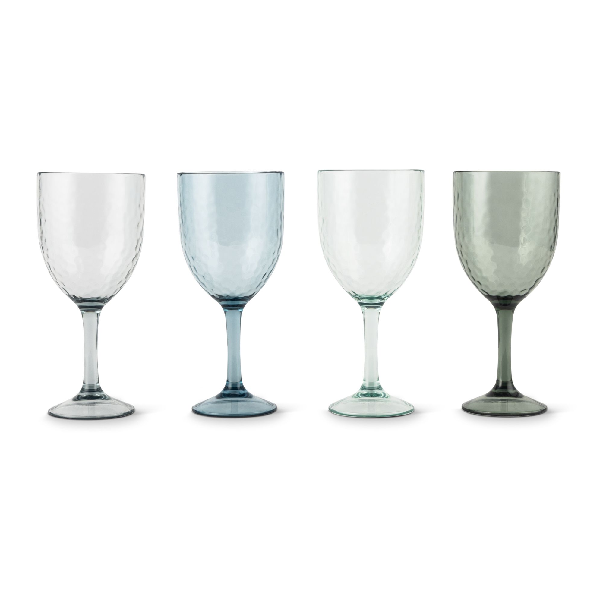 Manna Plastic Blue & green 4 piece Wine tumbler Drinkware set