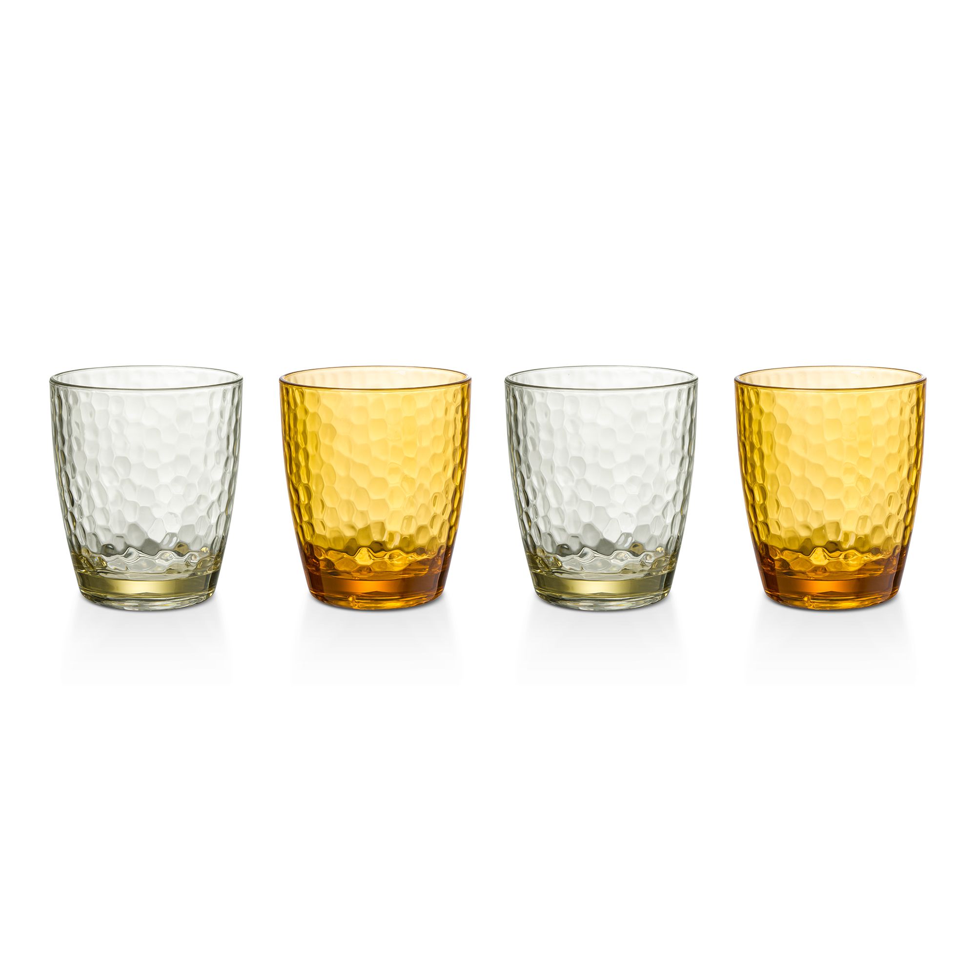 Manna Plastic Clear & Orange 4 piece Tumbler Drinkware set
