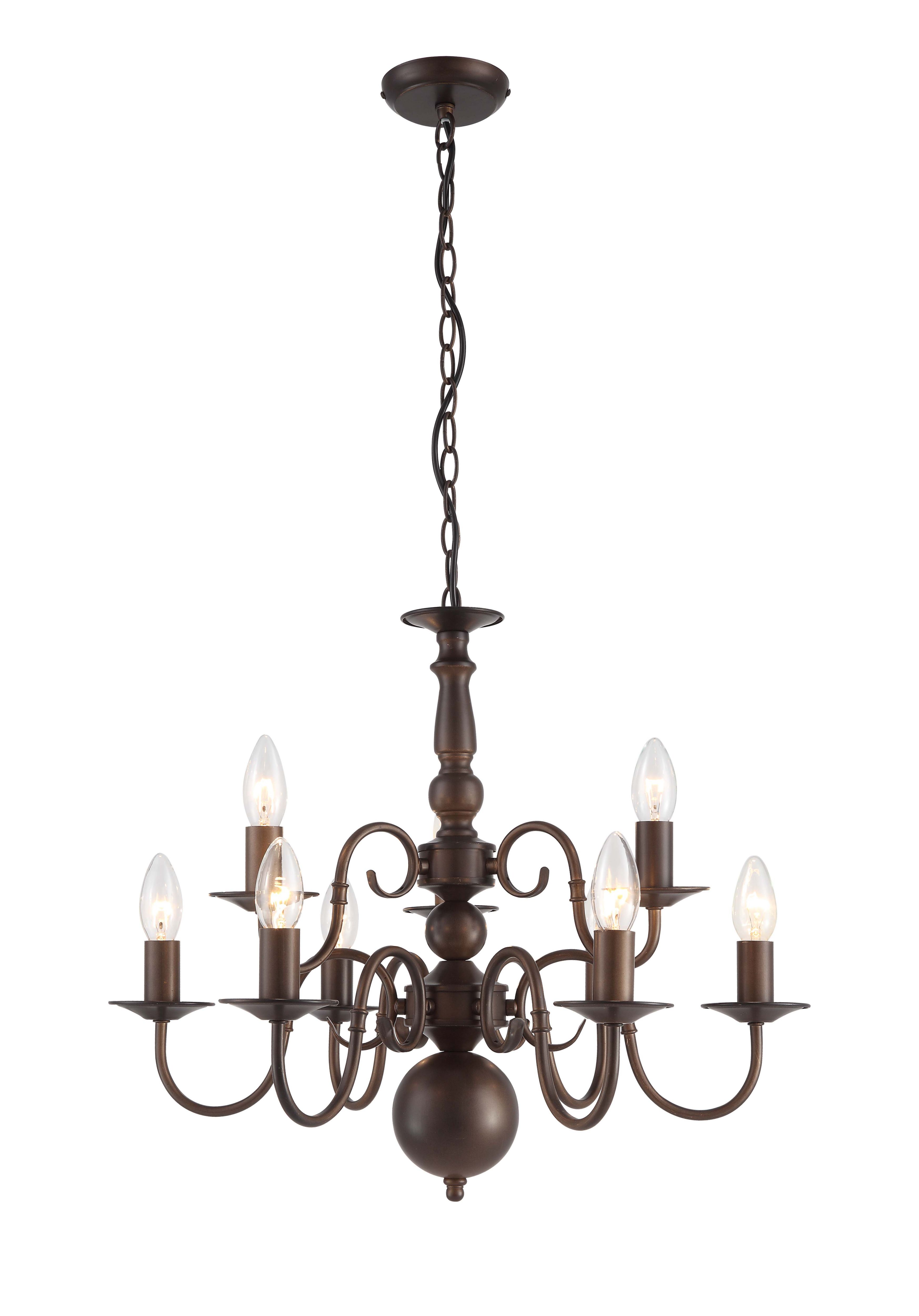 Manning Chandelier Bronze effect 9 Lamp Pendant ceiling light | DIY at B&Q