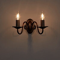 Manning Curled Bronze effect Double Wall light