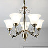 Manor Pendant Gold effect 5 Lamp Pendant ceiling light, (Dia)480mm