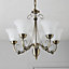 Manor Pendant Gold effect 5 Lamp Pendant ceiling light, (Dia)480mm