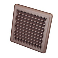 Manrose Brown Square Applications requiring low extraction rates Fixed louvre vent V1170B, (H)140mm (W)140mm