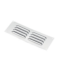 Manrose Chrome effect Rectangular Applications requiring low extraction rates Fixed louvre vent V1830S, (H)76mm (W)229mm