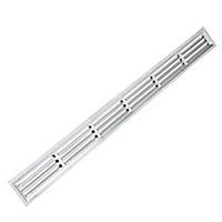 Manrose Chrome effect Rectangular Applications requiring low extraction rates Fixed louvre vent V1880, (H)50mm (W)660mm