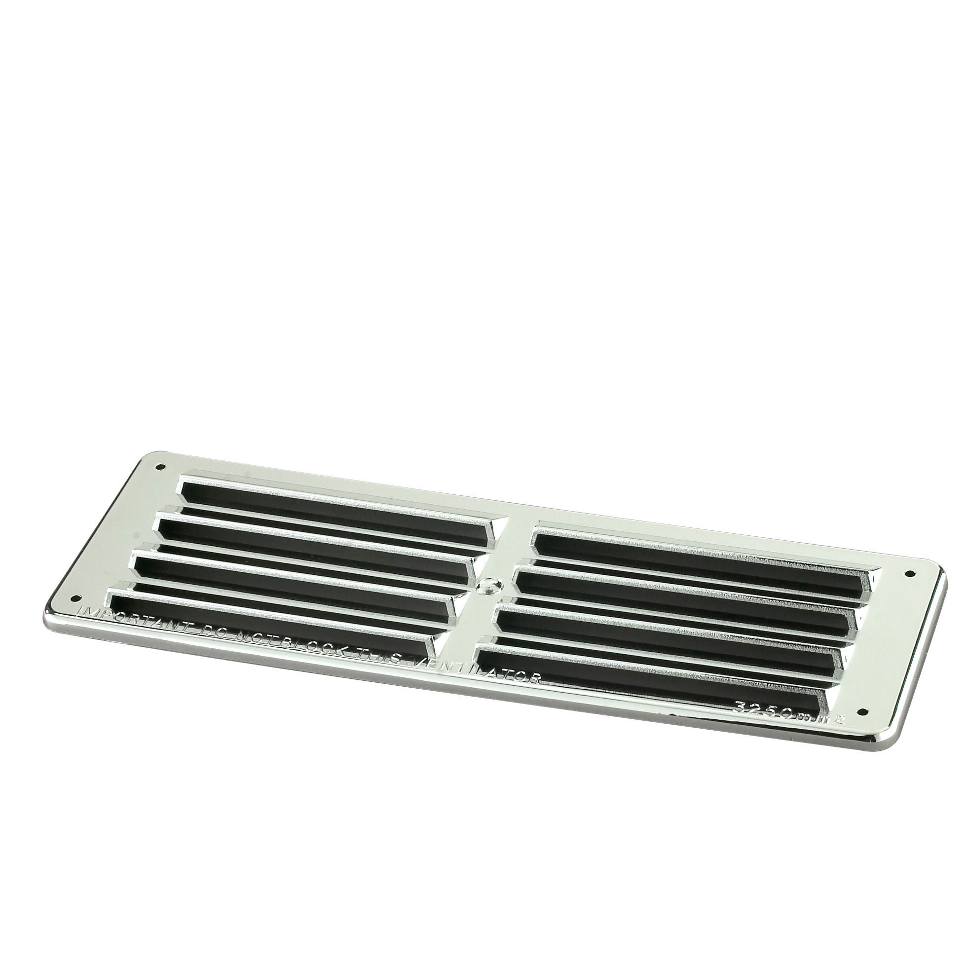 Manrose Chrome effect Rectangular Gas appliances Fixed louvre vent V1830C, (H)76mm (W)229mm