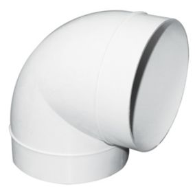 Manrose Ducting White Chrome effect Push-fit 90° Non-adjustable Bend (Dia)100mm