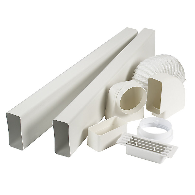 1m Cooker Hood Ducting Kit 6" 150mm White or Brown Vent Kitchen Extractor 