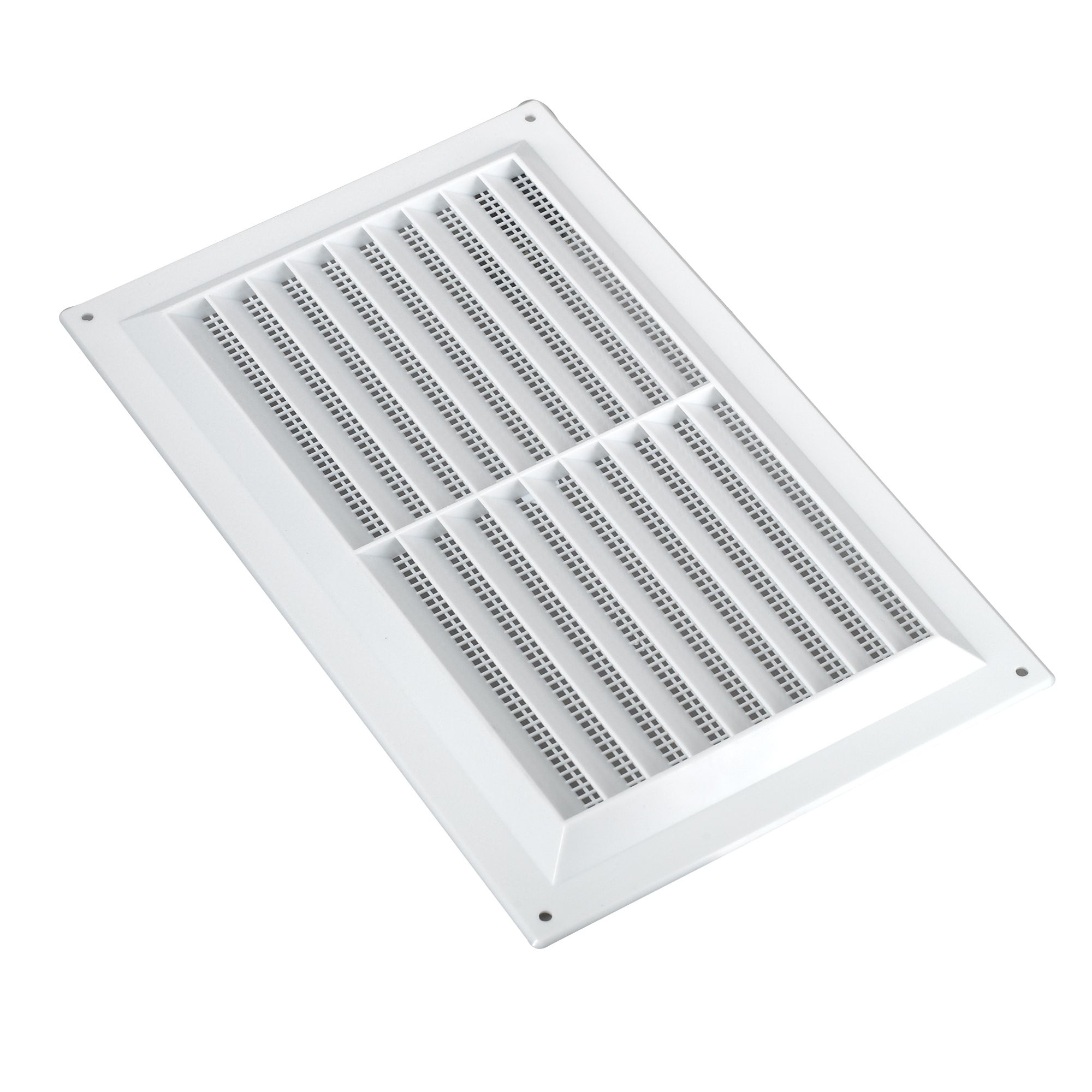 Manrose White effect Rectangular Fixed louvre vent & Fly screen V1840FS, (H)152mm (W)229mm