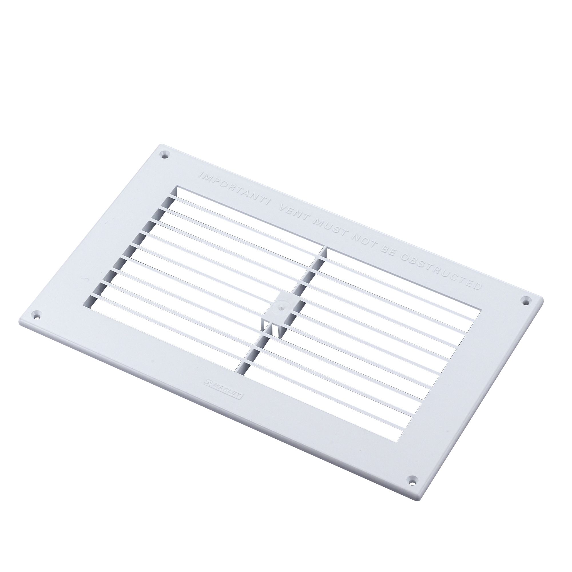 Manrose White effect Rectangular Fixed louvre vent V1840, (H)152mm (W)229mm