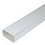 Manrose White Flat channel ducting, (L)1m (Dia)125mm