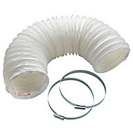 Manrose White PVC Flexible Ducting hose, (L)1m (Dia)125mm