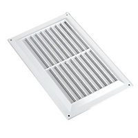 Manrose White Rectangular Applications requiring low extraction rates Fixed louvre vent & Fly screen V1840FS, (H)152mm (W)229mm