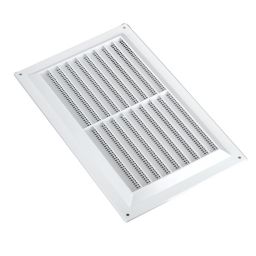 Manrose White Rectangular Applications requiring low extraction rates Fixed louvre vent & Fly screen V1840FS, (H)152mm (W)229mm