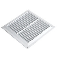 Manrose White Rectangular Applications requiring low extraction rates Fixed louvre vent & Fly screen V1850FS, (H)152mm (W)229mm