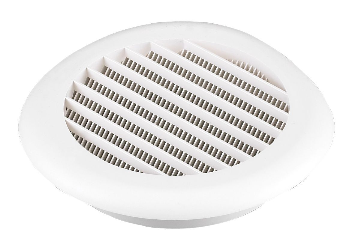 Manrose White Round Fixed louvre vent V41020 (W)100mm, (Dia)100mm