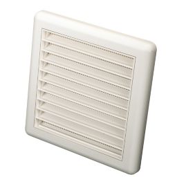 Manrose White Square Applications requiring low extraction rates Fixed louvre vent, (H)140mm (W)140mm