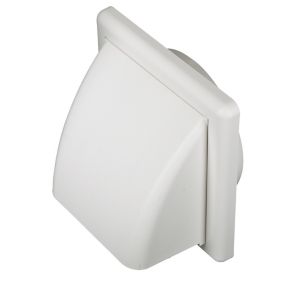 Manrose White Square Applications requiring low extraction rates Hooded air vent, (H)140mm (W)140mm