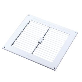 Manrose White Square Gas appliances Fixed louvre vent V1850, (H)229mm (W)229mm