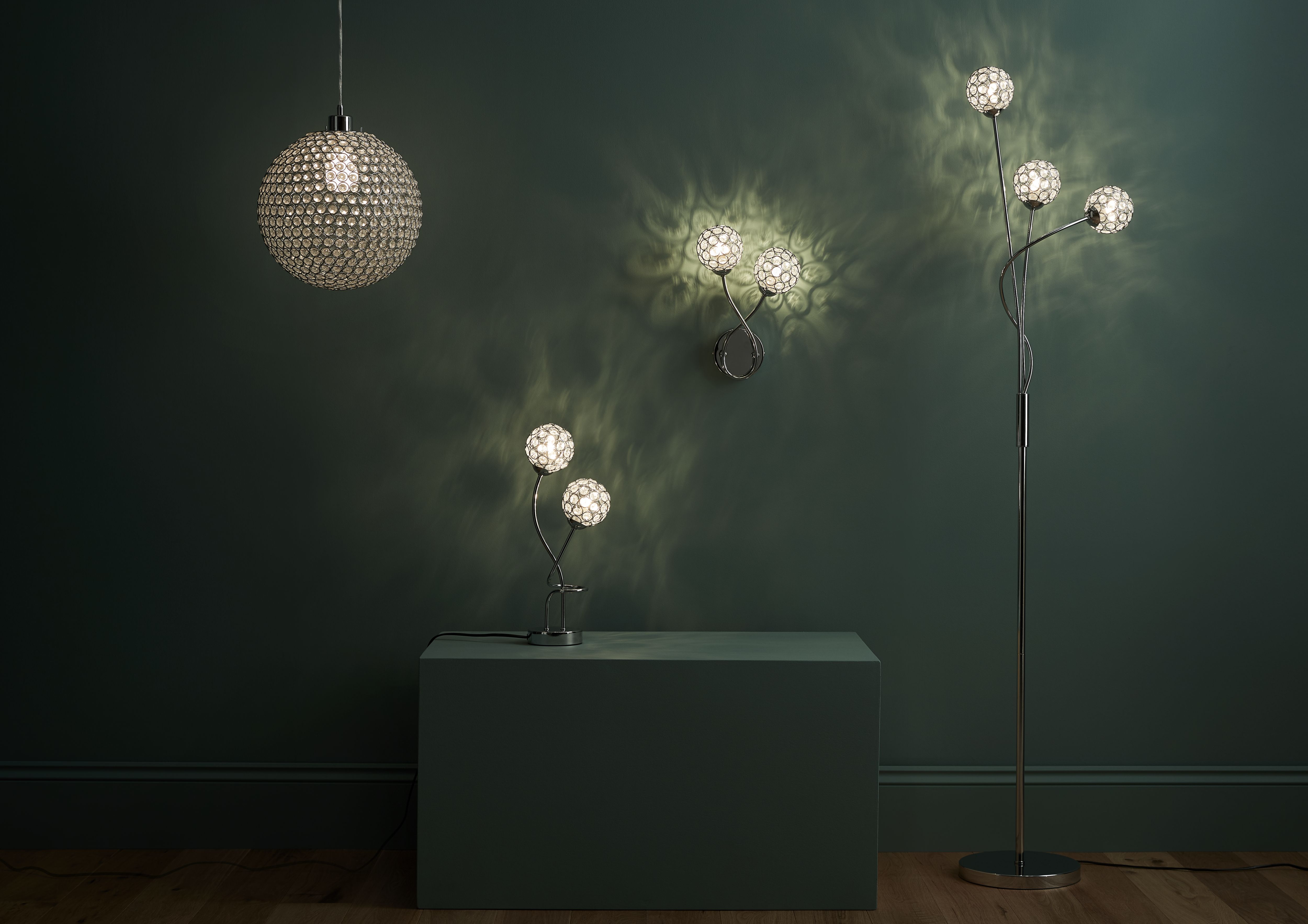 Mantus Contemporary Chrome effect Double Wired Wall light