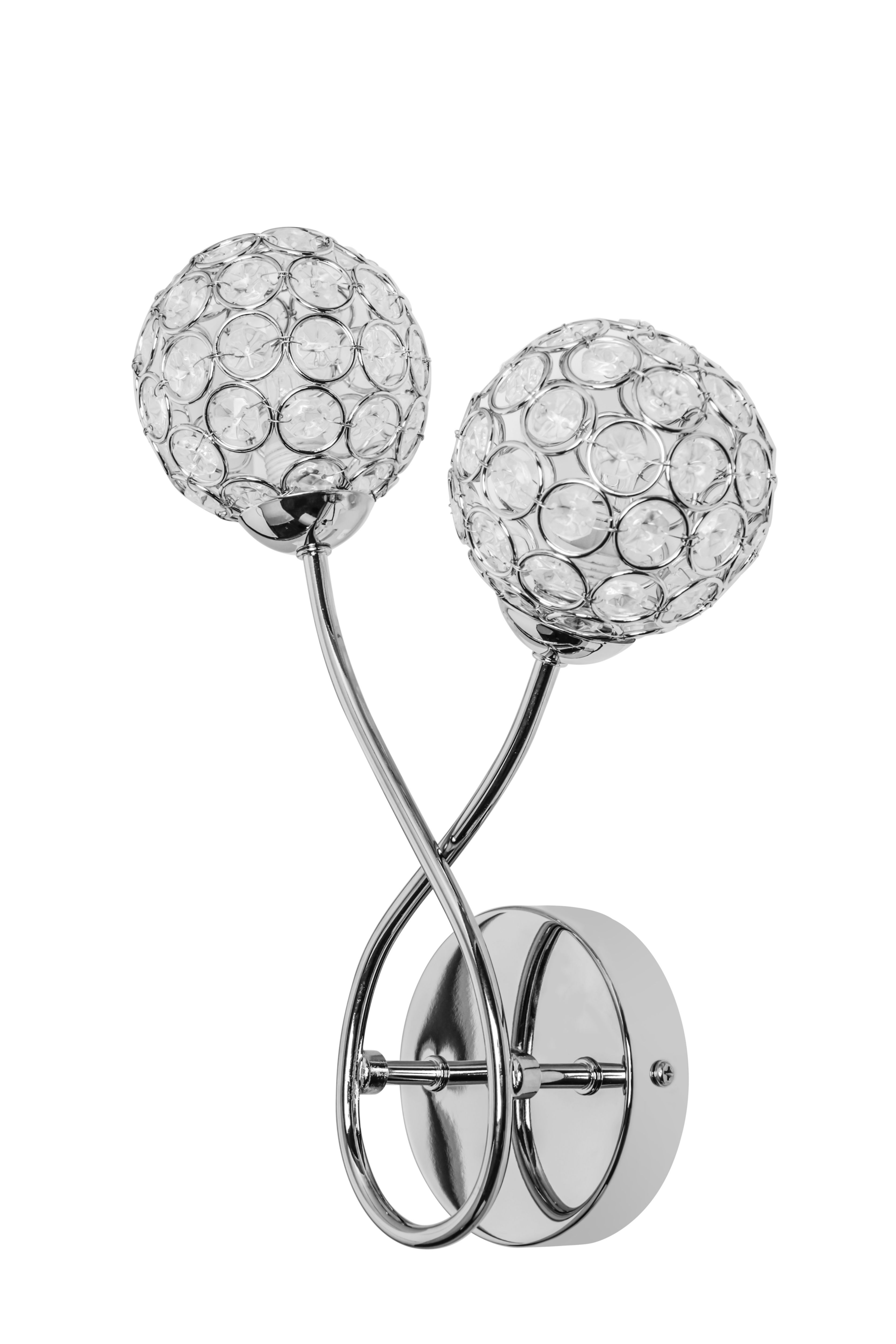 Mantus Contemporary Chrome effect Double Wired Wall light