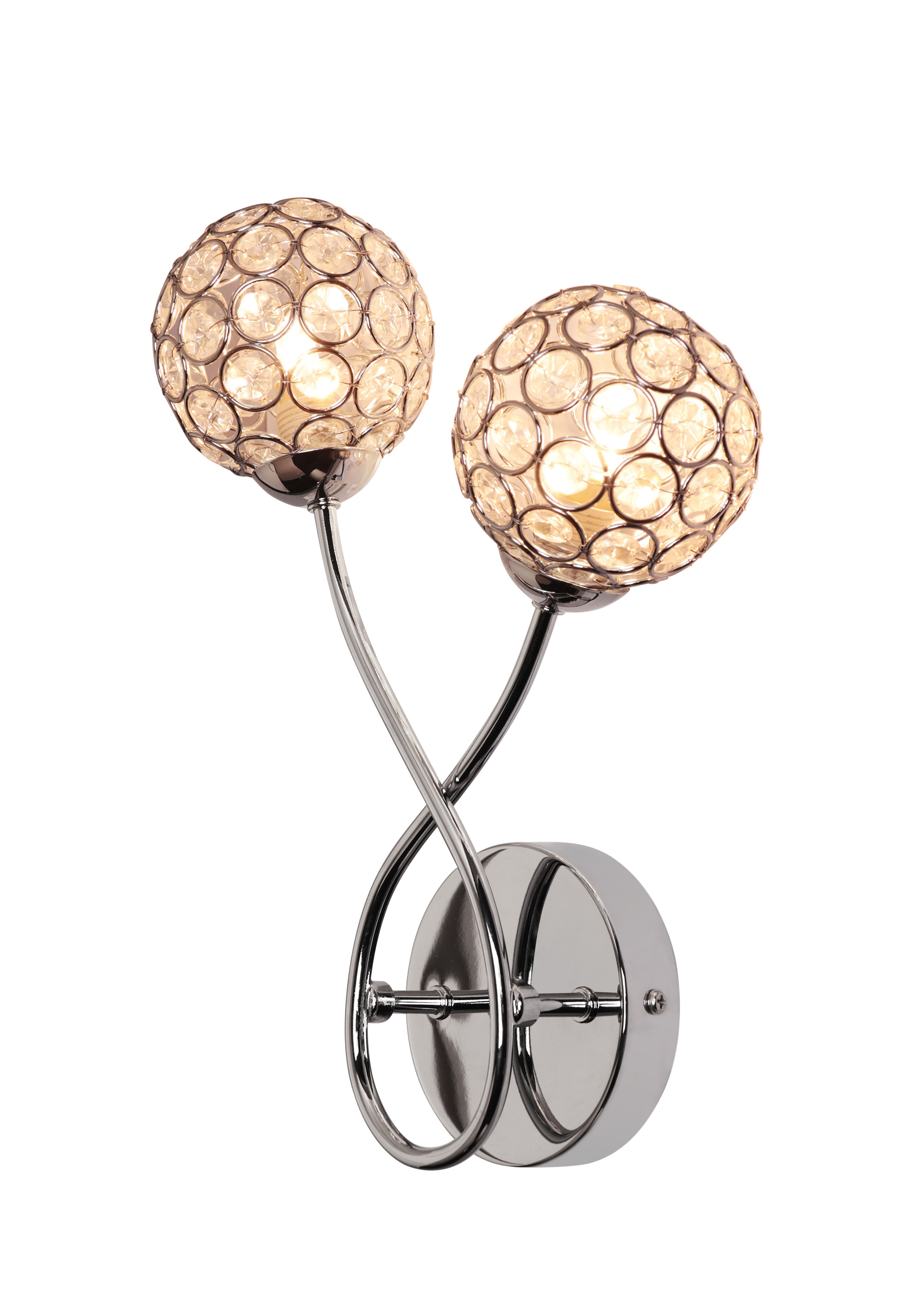 Mantus Contemporary Chrome effect Double Wired Wall light