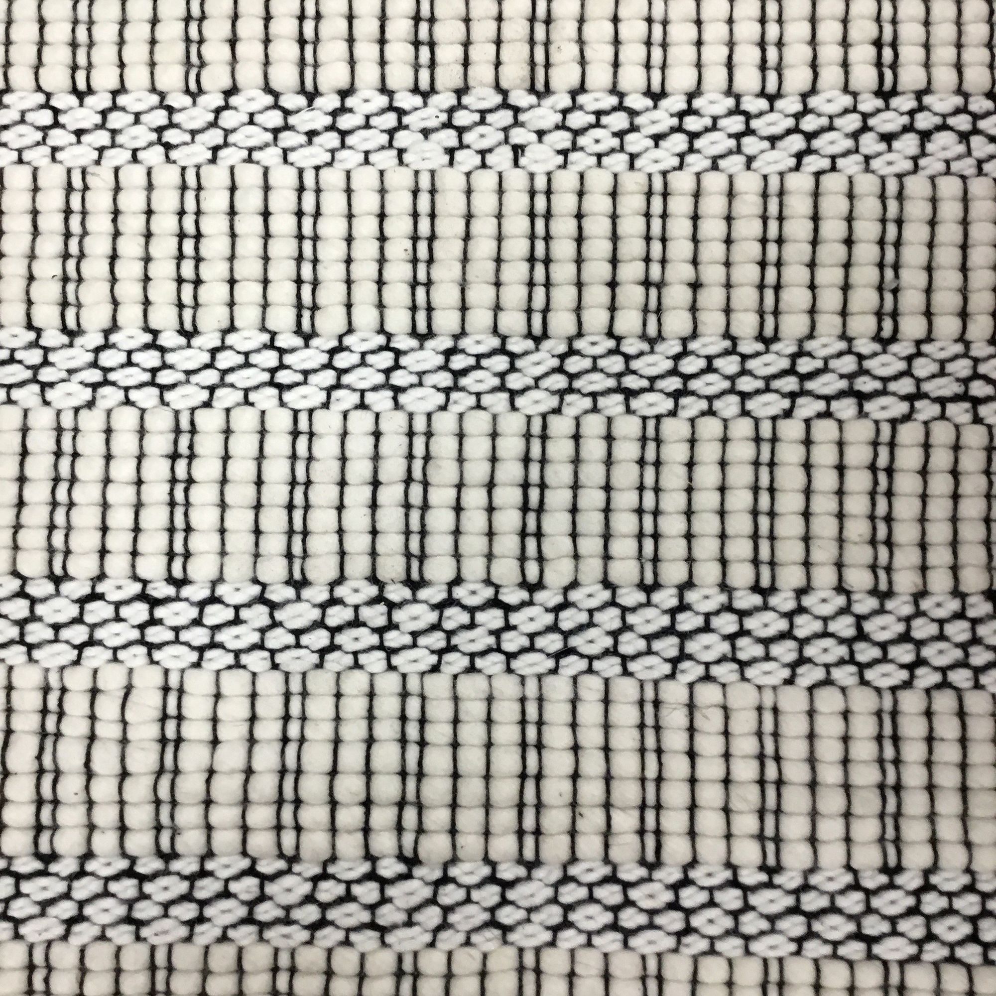 Manzi White & black Striped Medium Rug, (L)170cm x (W)120cm
