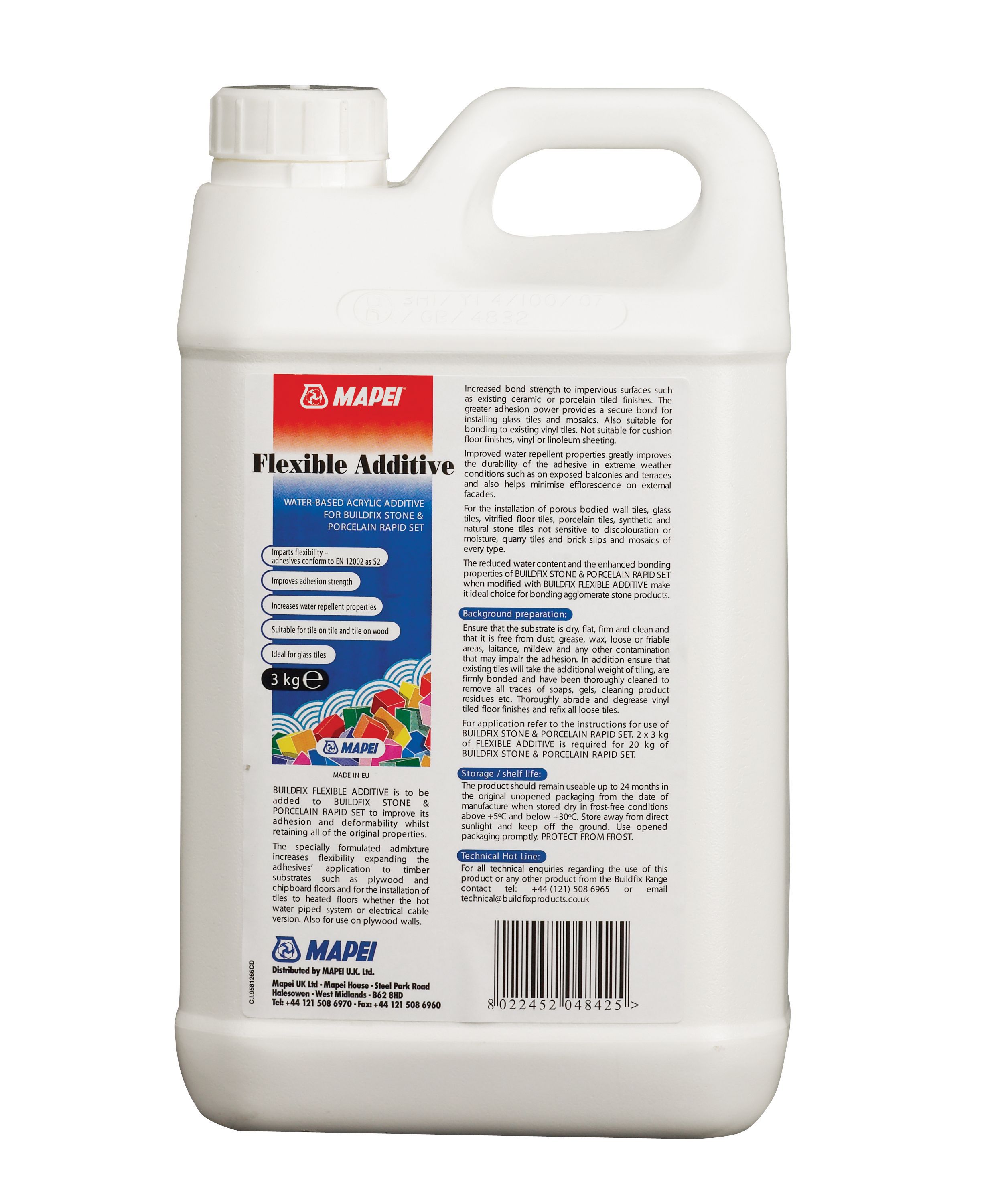 Mapei Flexible additive, 3L Jerry can DIY at B&Q