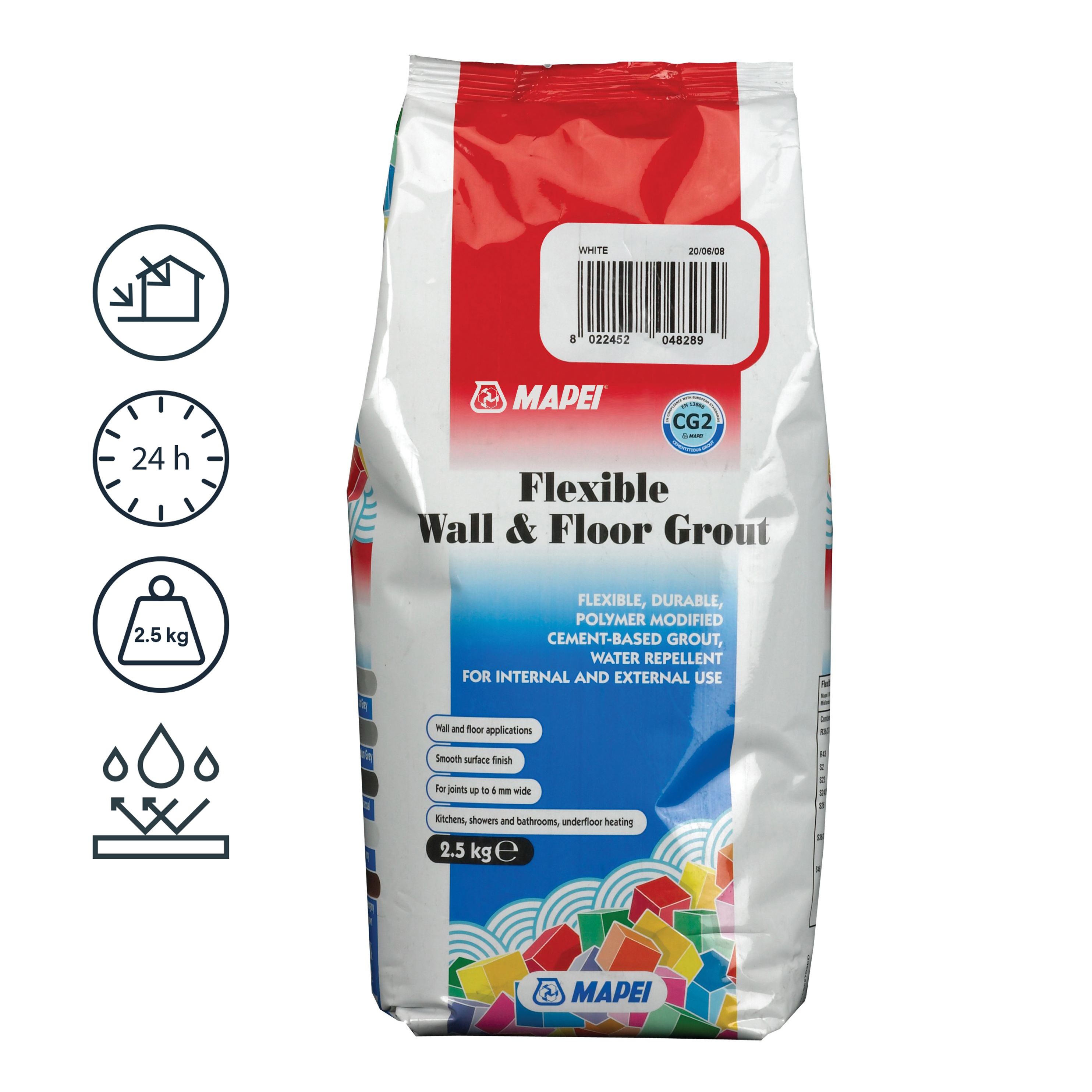 Mapei Flexible Wall & Floor Grout 2.5kg White - 5