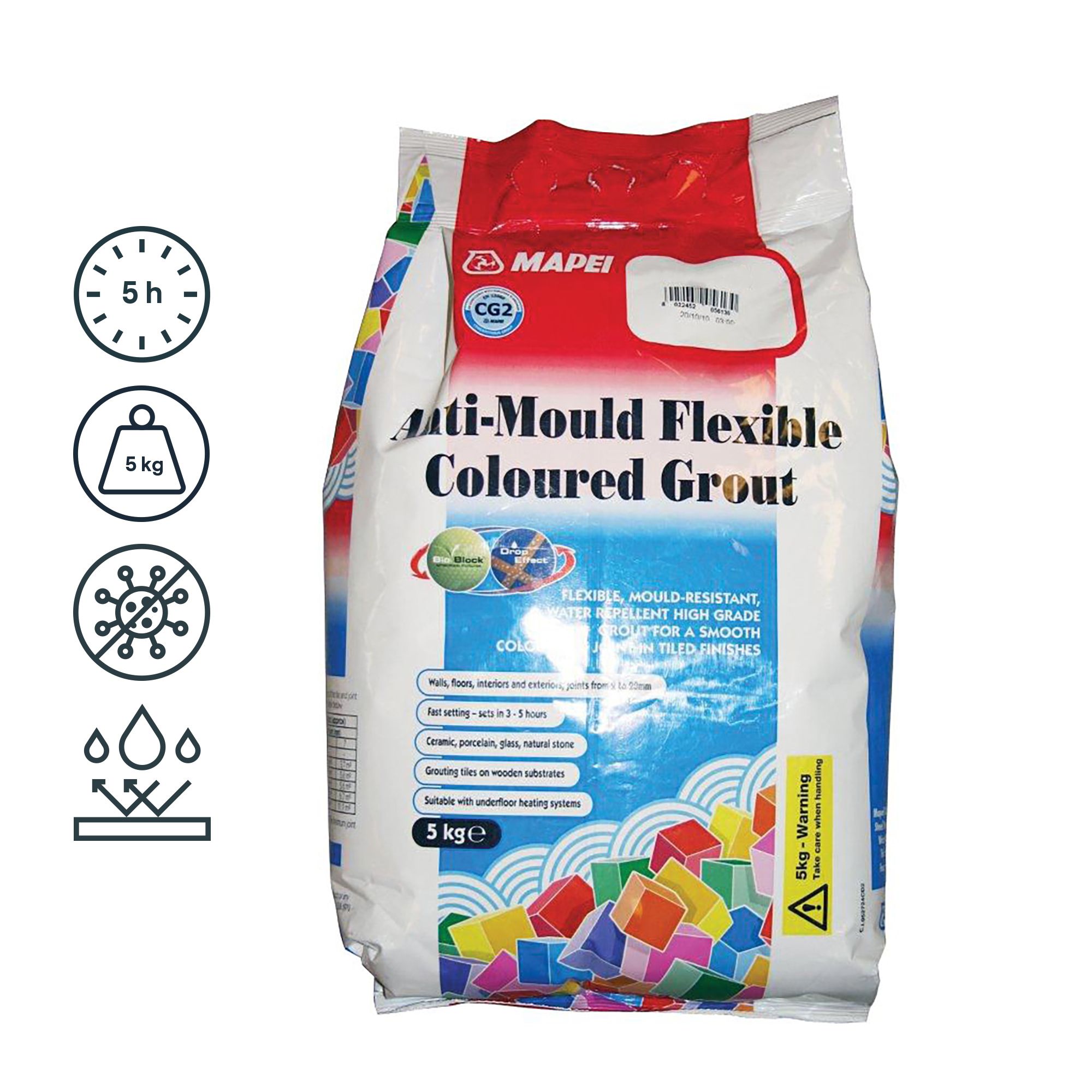 Mapei Anti Mould Tile Grout Ivory 5kg - 5