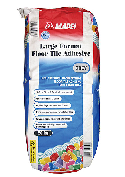 Mapei Large Format Grey Floor Tile, Waterproof Floor Tile Adhesive