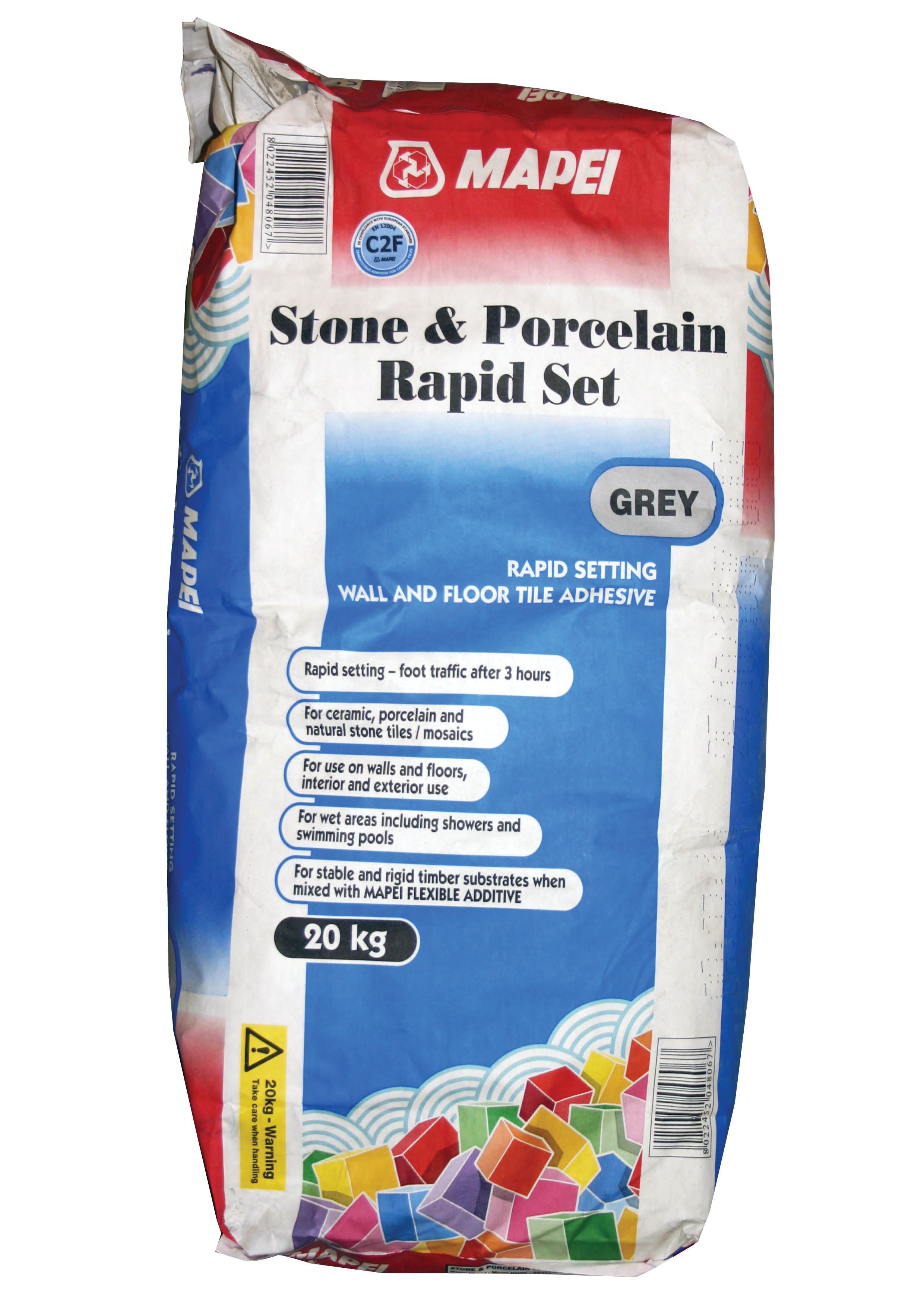Mapei Rapid set Grey Adhesive, 20kg